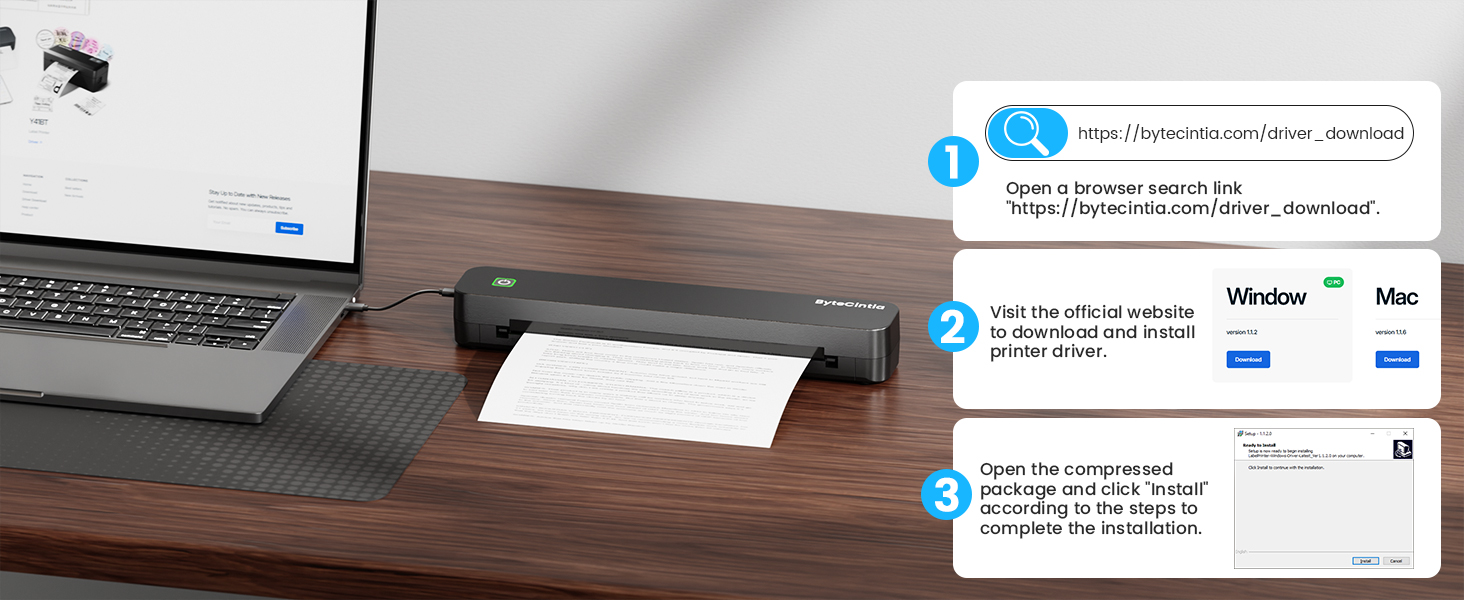 Text reads '9530L Patronen'. Multiple product views showing ink cartridges and tech interface elements with blue accent colors.