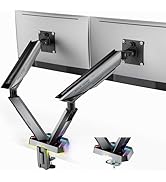 ARES WING RGB Dual Monitor Arm for 17-38" Ultrawide Screens, Holds 35.2lbs, Heavy Duty Dual Monit...
