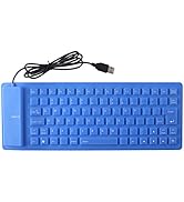 Foldable Silicone Keyboard Wired Portable Ultra Slim Flexible Rollup USB Wired Keyboard Waterproo...