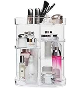 Boxalls Makeup Organizer 360 Degree Rotating Storage, Multi-Function Clear Carousel Cosmetic Orga...