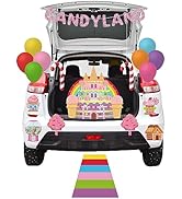 K1tpde 47PCS Halloween Trunk or Treat Outdoor Decoration Kit with Candyland Sweet Candy Lollipop ...