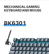 Mechanical Gaming Keyboard and Mouse, 98 Keys LED Backlit Keyboard with Gray Floating Keycap Blue...