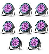 DazzlingStage Stage Par Lights,18X12W DJ LED Stage Lights, RGBW 4IN1 Wash/Strobe Effect DMX512 Co...