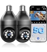 Light Bulb Security Camera 5G WiFi 2K Light Socket Security Cameras Wireless Outdoor EseeCloud, 3...