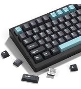 dagaladoo PBT Keycaps,Grey/Dark Blue keycaps 60% 65% 100%, Japanese Style Custom Keycap, Cherry P...