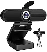 HDZIYU Webcam with Microphone, 8MP Laptop PC Desktop Computer Web Camera, USB Ultra HD Webcam wit...