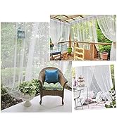 RYB HOME Outdoor Mosquito Net for Porch/Patio/Canopy/Gazebo - 2 Panels Waterproof Outdoor Sheer T...