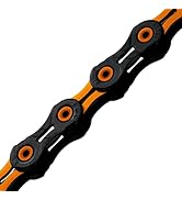 KMC 12-Speed DLC12 Series Chain, Orange, for Road/Mountain/Gravel; Shimano, SRAM, and Campagnolo ...