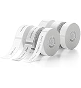 NIIMBOT 6 Rolls Labels Tape for D11/D110/D101 Label Maker, 15x50mm(White), 12x 75mm(White), 14 x ...