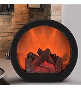 Fireplace Lanterns Decorative,Portable Electric Fake Fireplace Lamp with LED Realistic Flame Effe...