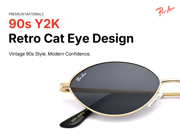 Pro Acme Retro Oval Cat Eye Sunglasses for Women