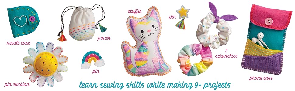 learn to sew first sewing kit sewing craft project kit sewing kit easy stitch kit basic sewing gift
