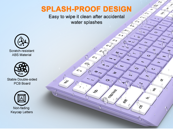 Wireless Keyboard and Mouse Combo, Full Size Silent Ergonomic Keyboard Mouse