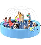 Bilibara Sprinkler Pool for Kids, 97'' Non-Slip Kids Pool, Dog Swimming Pool for Kids, Heavy Duty...
