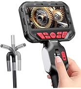 NIDAGE Two-Way Articulating Endoscope Camera with Light, Industrial Borescope with 0.24in Articul...