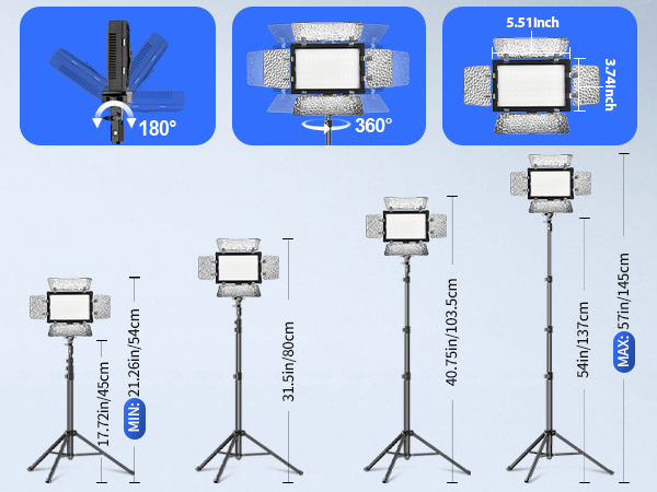 Led Video Light with 54’’ Tripod Stand