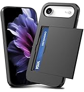 TOPAUX for iPhone Wallet Case Slim Credit Card Holder Slot Slide Cover Back Pocket Compartment Du...