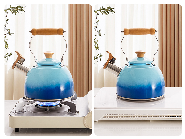 blue tea kettle