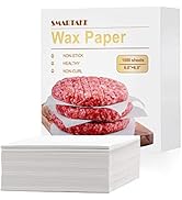 SMARTAKE 6 x 6 Inches Wax Paper, 1000 Pcs Non-Stick Hamburger Patty Paper, Square Sandwich Separa...