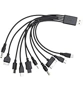 Zenarao 1 Piece 10 in 1 USB Multi Charger USB Cables for Mobile Phones USB Charging Cord 20CM/7.8...