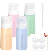 4 Pack Travel Bottles for Toiletries, 3 Oz Travel Size Containers for Liquids, Silicone Squeeze B...