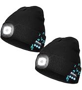 Wmcaps Stocking Cap Stuffers Bluetooth Beanie with A Light, 2-Pack Flashlight Headlamp Winter Hat...