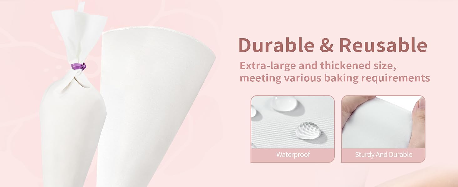 Reusable Piping Bags and Tips Set