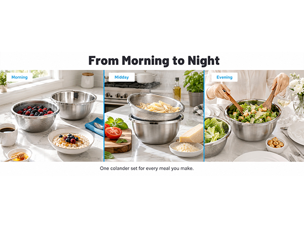 Paoli 304 Stainless Steel Fine Mesh Colander Set