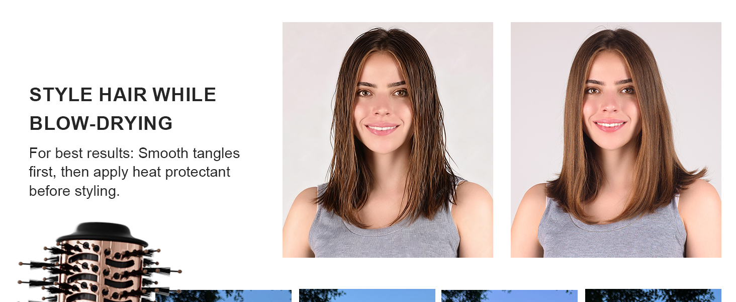 Styling Hair while Blow-drying