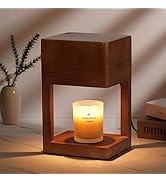 Candle Warmer Lamp Wood with Timer, Dimmable Electric Candle Lamp Warmer for Jar Candles, 2*35 Wa...