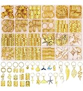 314 Pcs Hair Jewelry for Women Loc Jewelry for Hair Dreadlocks, Aluminum Gold Hair Jewelry for Br...