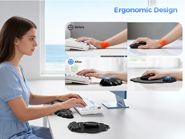 Cloud Wrist Rest &amp; Ergonomic Mouse Pad