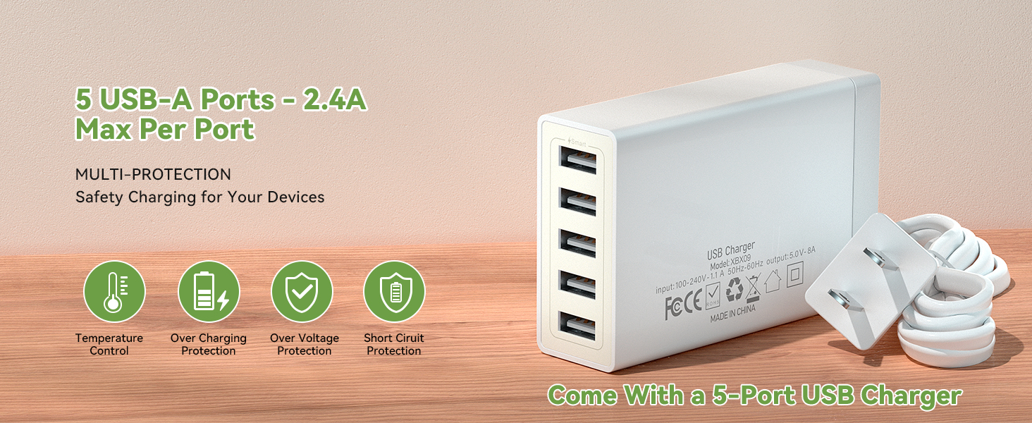 Pezin &amp; Hulin Bamboo Charging Station Organizer for Multiple Devices