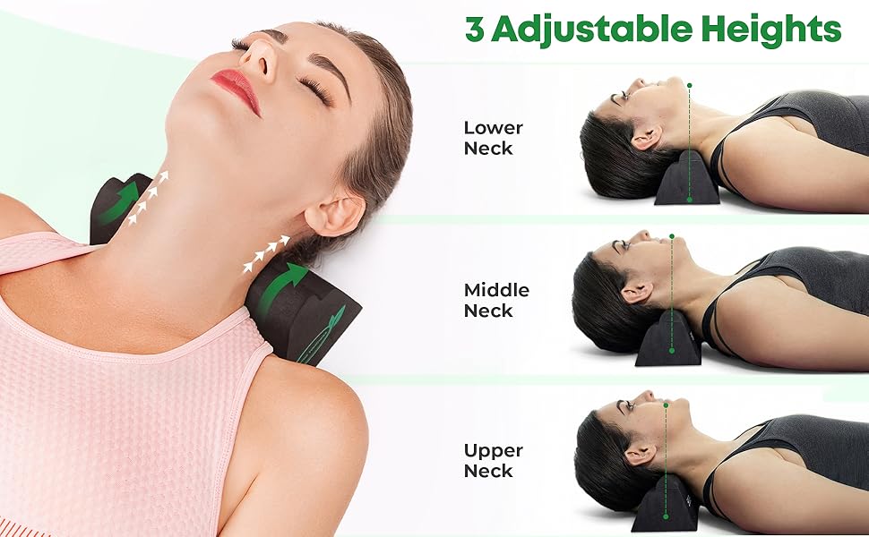 denneroll cervical traction neck stretcher reliever neck pain neck correction adjustable height