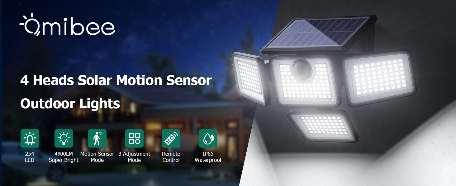 Solar Motion Lights outdoor 4500LM