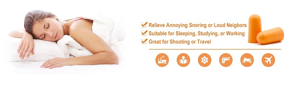 Foam Ear Plugs are suitable for Sleeping, Studying, or Working. Great for Shooting or Travel.
