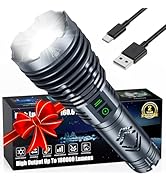 Rechargeable Flashlights 980000 High Lumens,XHP160.6 Super Bright LED Flashlight,Tactical Powerfu...