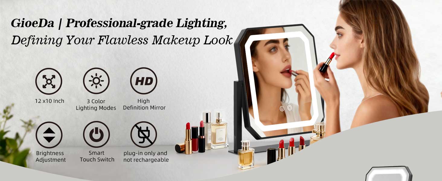 lighted makeup mirror