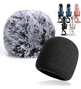 YOUSHARES Foam Microphone Windscreen with Furry Windscreen Muff - Mic Wind Cover Pop Filter for B...