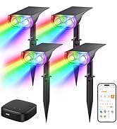 Linkind Smart Solar Lights Outdoor SL5, Color Changing/Cool/Warm White Solar Spotlight, APP Contr...