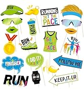 FOZEE Running Photo Booth Props, Marathon Party Photo Booth Props, Marathon Party Decorations, Ru...