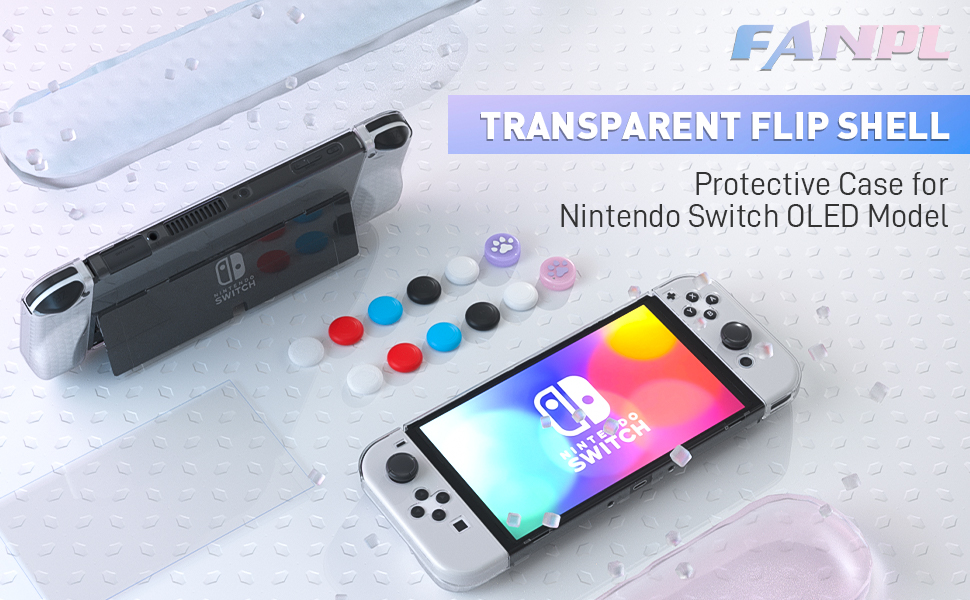 FANPL transparent protective case for Nintendo Switch OLED