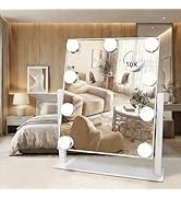 SLIMOON Hollywood Vanity Mirror with Lights, 9 Dimmable LED Bulbs Lighted Makeup Mirror with Deta...