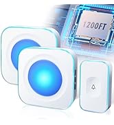 Wireless Doorbell Plug in 1200feet wireless door bell Battery Operated Doorbell Button with Flash...