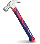 WORKPRO 16 oz Claw Hammer with Fiberglass Handle, All Purpose Hammer with Forged Hardened Steel H...