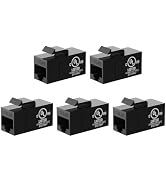 VCE UL Listed CAT6A Keystone Coupler (5-Pack, Black), UTP RJ45 Female-to-Female Jack, Compatible ...