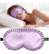 Silk Sleep Mask for Women, 100% Mulberry Silk Eye Mask, All-Silk Filled, Adjustable Elastic Strap...