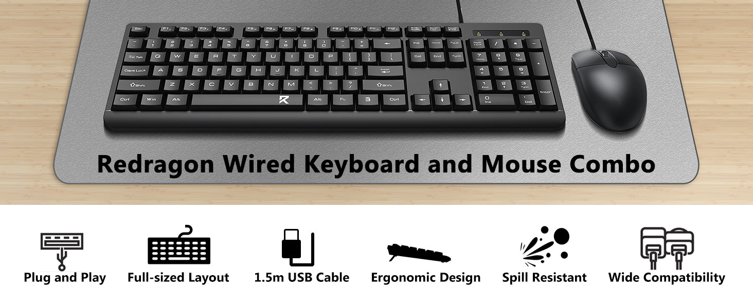 Wired Keyboard Mouse Combo