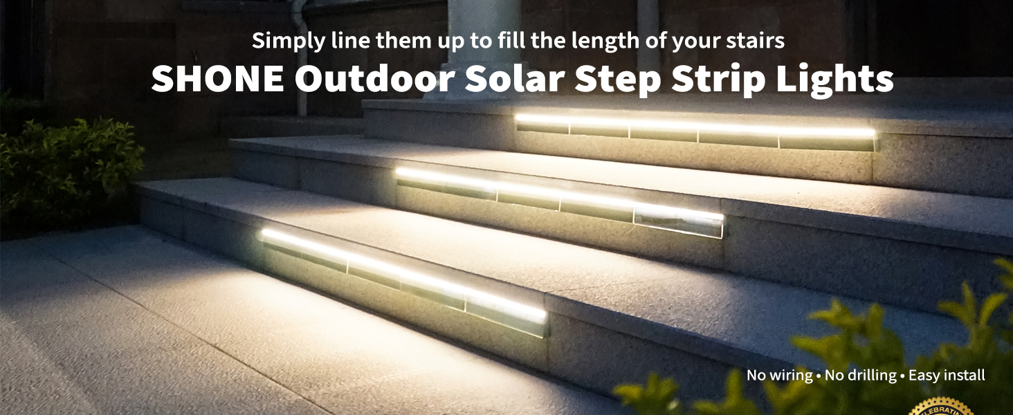 outdoor solar step lights for outside strip long large length staircases front door entrance yard