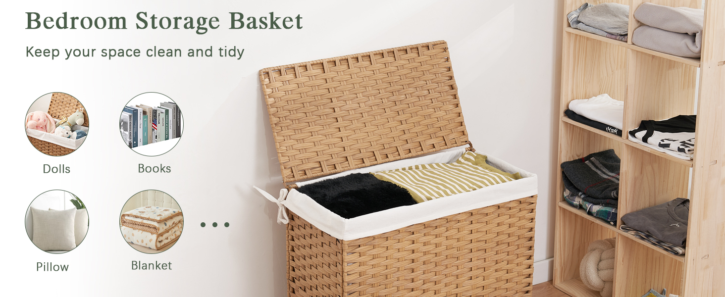 Laundry Hamper with Lid Laundry Basket 132 L